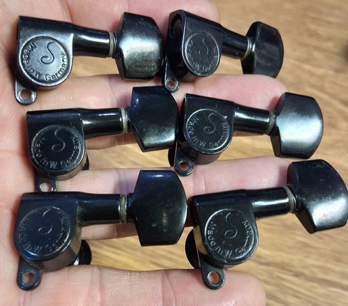 Schaller Tuners Keys Pegs Mini M6 Germany In Line 6 Right Black - Picture 3 of 4