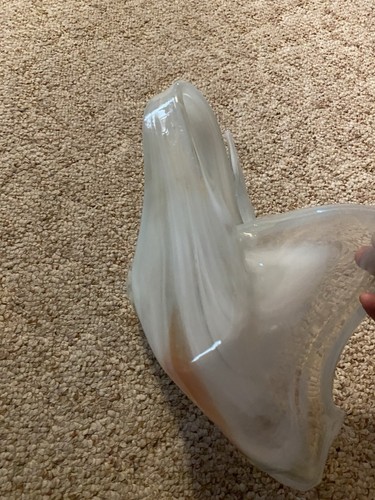 Vtg Handblown Blown Art Glass Swirl Design Swan Dish - Picture 5 of 5
