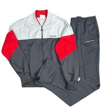 Vintage Matching Rare SET Classic Adidas Track Suit Jacket  Pants Gray Medium