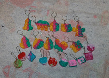 Lot of 20 Multicolored Pop It Fidget Toy Keychains