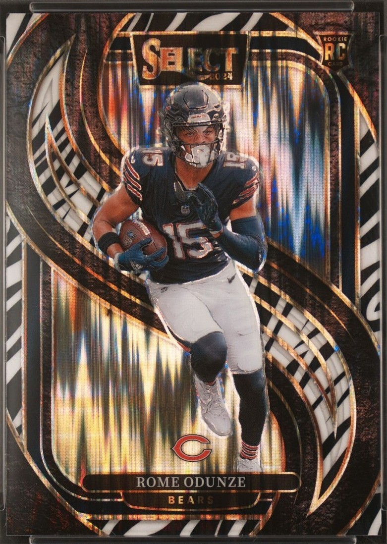 2024 Panini Select - Premier Level Rome Odunze #136 Zebra Prizm
