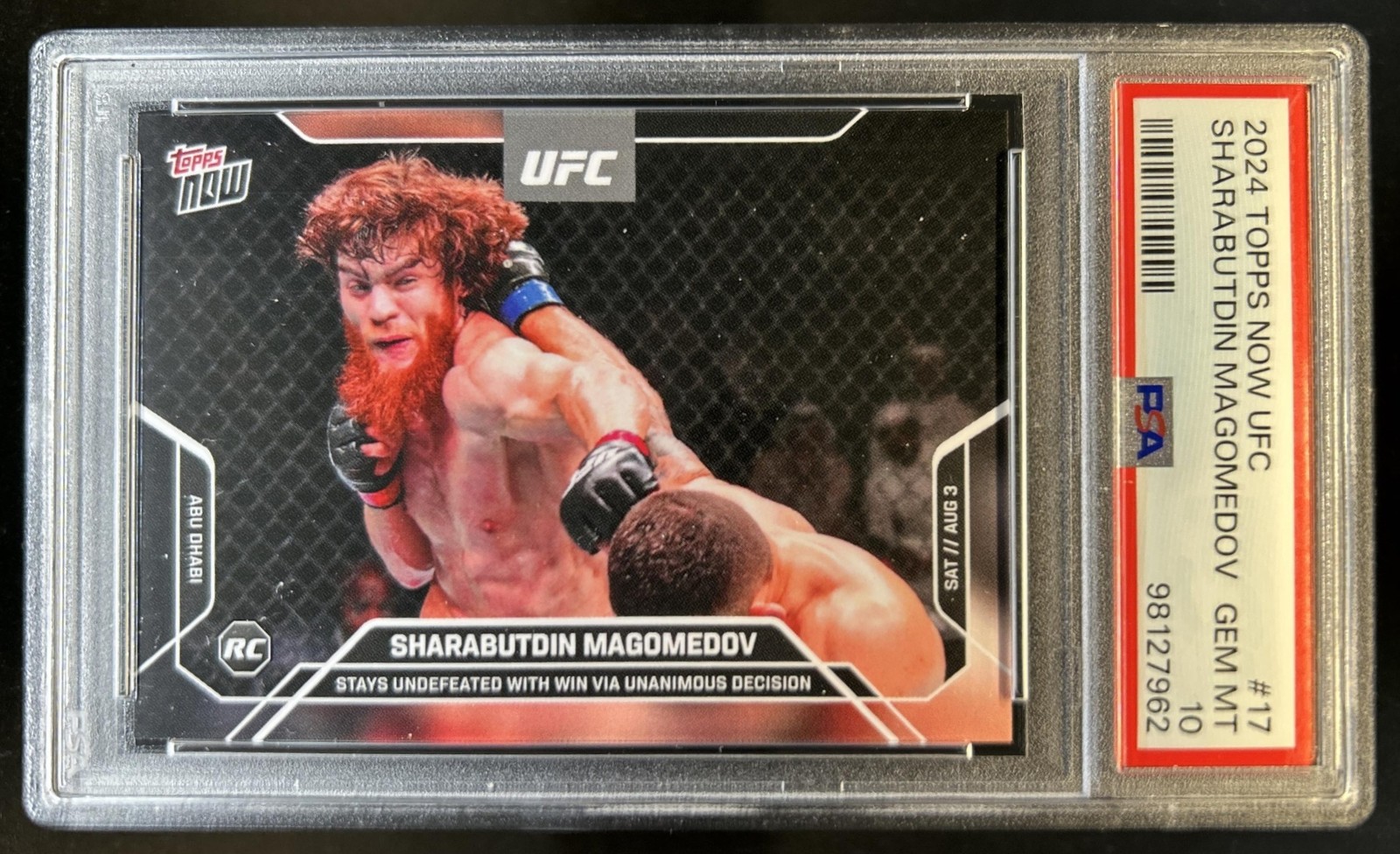 2024 Topps Now UFC Sharabutdin Magomedov Rookie RC #17 PSA 10 GEM MINT Gem Mint