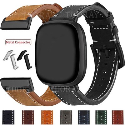Für Fitbit Versa 4 Versa 3 / Sense 2 / Sense 1 Ersatz Leder Armband Smartwatch
