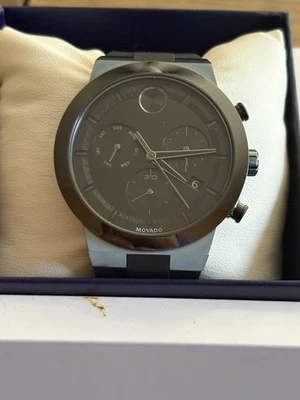 Movado BOLD Fusion 44.5mm Ice Blue Stainless Steel Case with Black Silicone... - Image 1 of 4