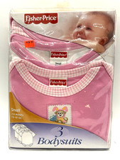 Fisher Price 3 Bodysuits 3-6 Months 12-18 LBS Small Multicolor Vintage 2002