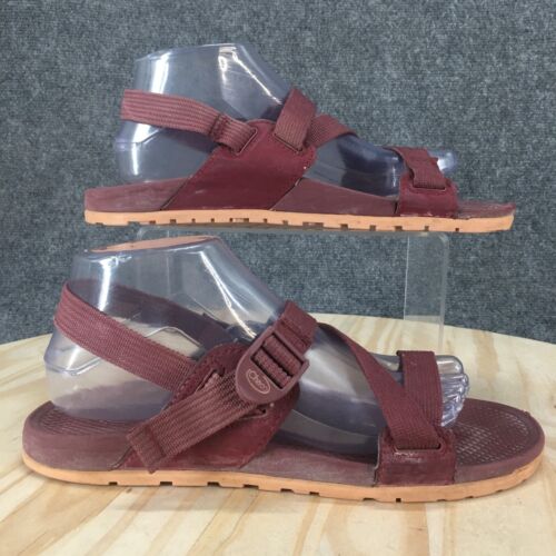 Chaco Sandals Womens 8 Lowdown Strappy Flat Comfort Slingback Burgundy Fabric