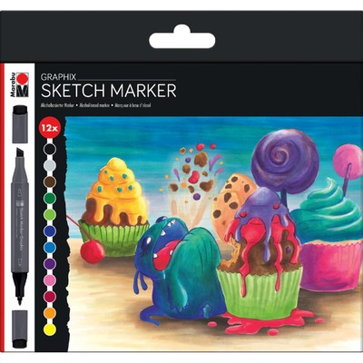 Sketch-Marker Graphix 'SUGARHOLIC', 12er Etui Marabu 0148000000100 (400775173934