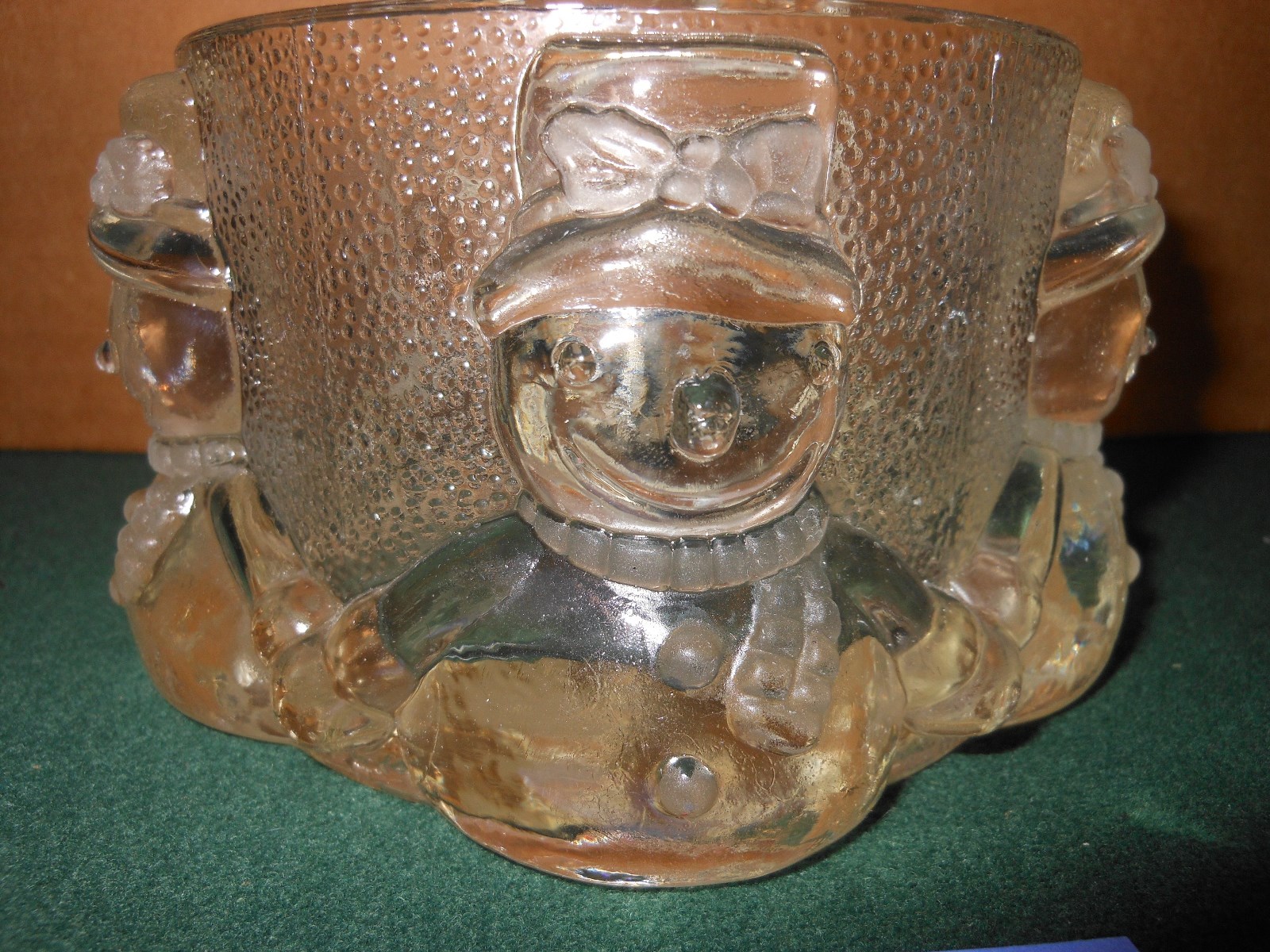 Celebrations Crystal Glass SNOWMAN Candle Holder