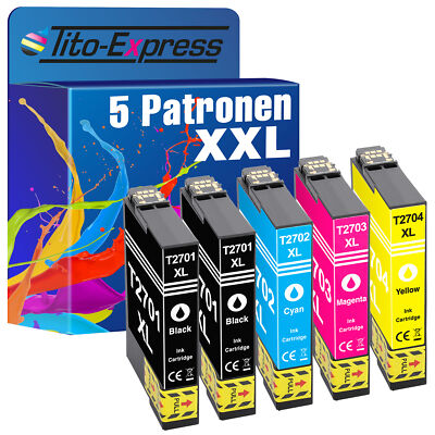 5er Set Patronen PlatinumSerie für Epson WorkForce WF-3620 DWF WF-3620 WF TE2701