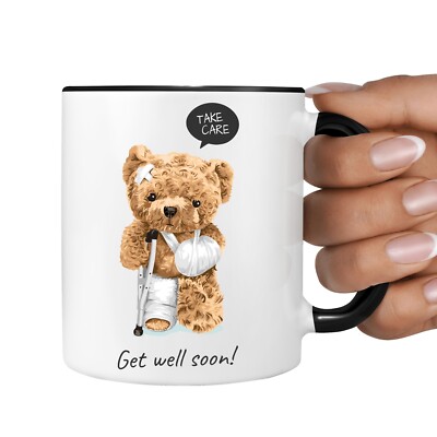 Teddy Take care Get well soon krank Tasse Kaffeebecher Kaffee Gesundheit