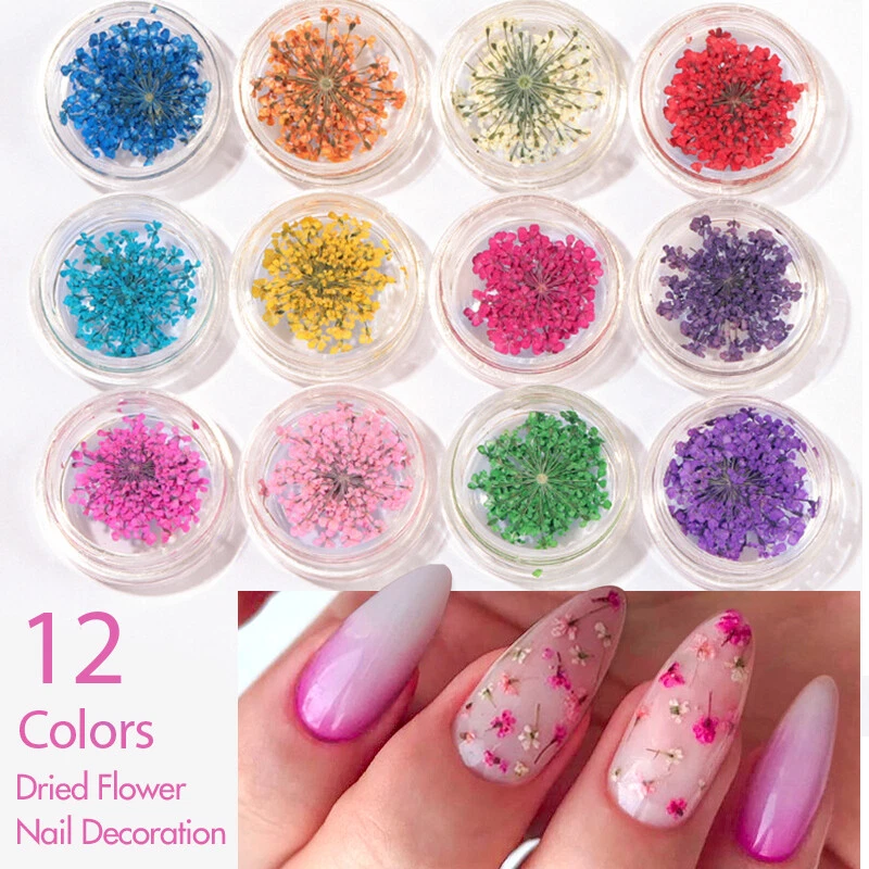 Nail Art Designs With Dried Flowers