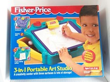 1996 FISHER PRICE RARE 3-IN-1 PORTABLE ART STUDIO 72043 NEW