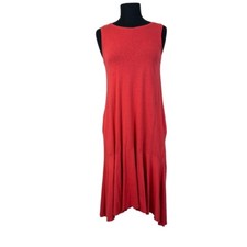 Zara Basic Sleeveless Dress High Low Drop Waist Red S