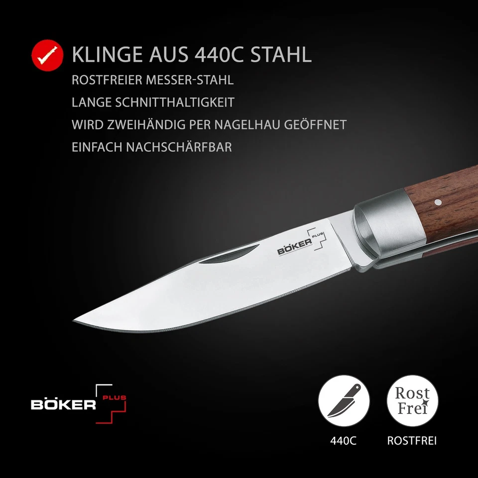 BÖKER PLUS® Lockback Bubinga Taschenmesser Stil Japanisch 440C Backlock 01BO185 - Bild 3 von 4