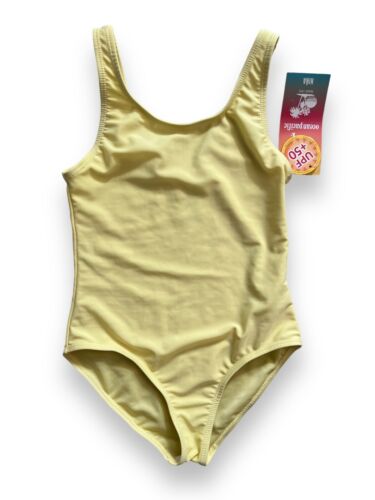 Ocen Pacific Girls One Piece Swimsuit Solid Yellow Sz 10 - Picture 1 of 3