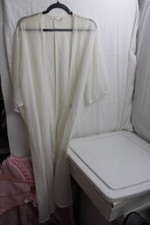 Women's Long White sheer Polyester NEU One Size Wrap Dress Long Ties