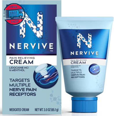 Nervive Nerve Care, Pain Relieving Cream, Max Strength Non-Greasy Topical Pain