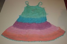 New Justice Girls Summer Cover Up Dress 12 Ombre Pompom 100 Viscose Pink Green