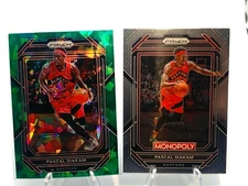 Pascal Siakam Lot(2) 23' Panini Prizm Green Ice & 23' Panini Prizm Monopoly Base
