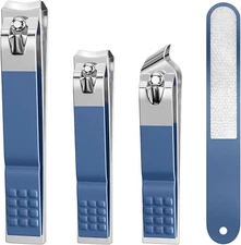 Nail Clipper Set, 4 PCS Ultra Sharp Nail Clippers for Men, Women, Adults Toenail