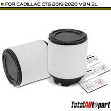 2Pcs New Engine Air Filter for Cadillac CT6 2019-2020 V8 4.2L Turbocharged Front