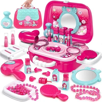 DELEX Pretend Play Makeup Set Pretend Role Play Jewellery Kit for Girls Toy Set