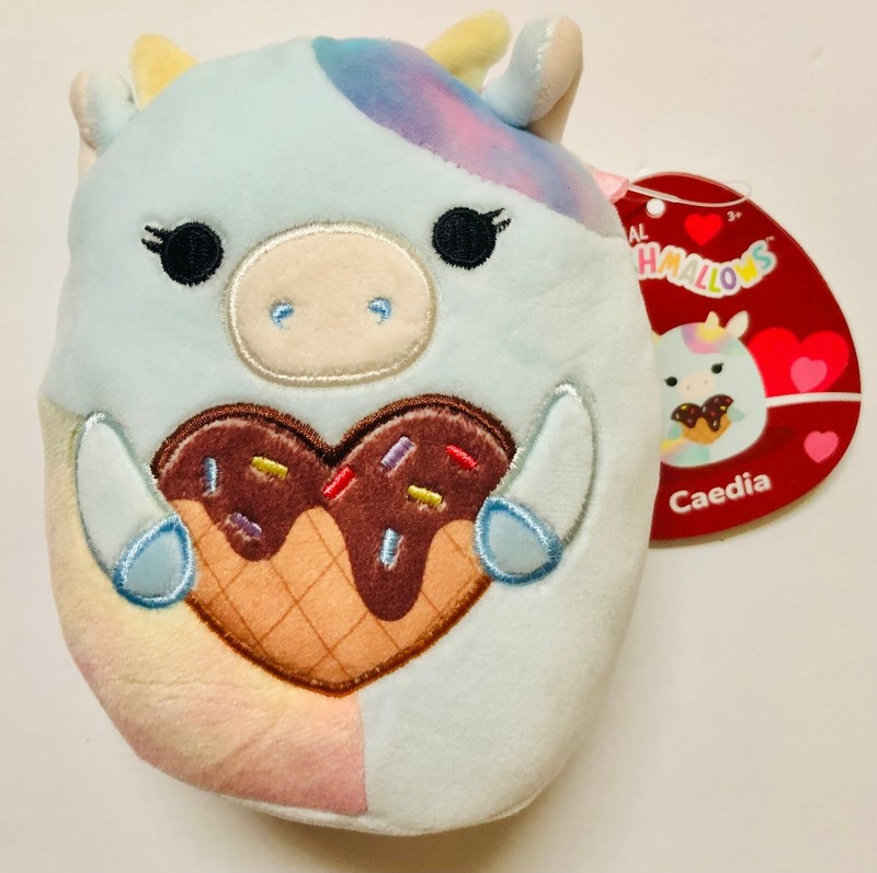 Squishmallows Caedia the Cow Valentine 5" Soft Plush New