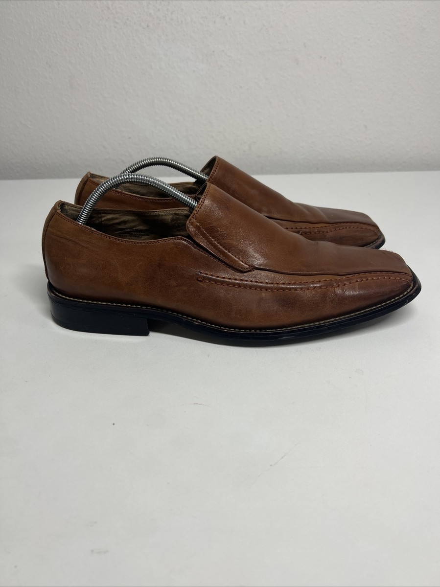 Stacy Adams Hillman Brown Leather Bicycle Toe Slip-On Loafers Stacy Adams Bicycle Toe Shoes for Men | Mercari main image 2