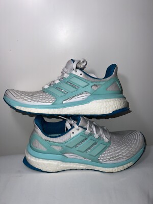 Adidas Energy Boost White Aqua Blue WOMEN s Size 9: Running And Athletic Shoes