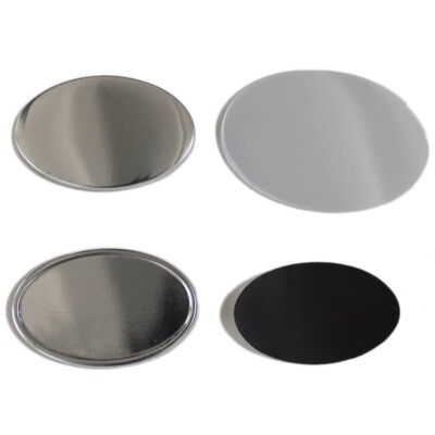 100 Boutons Magnétiques Ovales 65x45 Mm Pour Machine à Badges - Caoutchouc, INTBUYING, Neuf