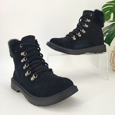 Ugg Youth  s Azell Hiker Black Suede Boots 1123622K Size 3