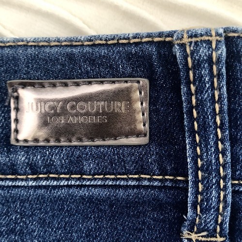 Juicy Couture Damen Designer Skinny Jeans Größe 4 Blau Dark Wash Denim 28x29 - Bild 3 von 7