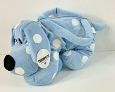 Trumpette Plush Dog Bag Purse Blue White Polka Dot Stuffed Animal Toy Orig Tag