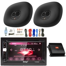 Pyle 6.2" HD Bluetooth CD/DVD Stereo Receiver, Amp w/Kit, 2x 6x9" 400W Speaker