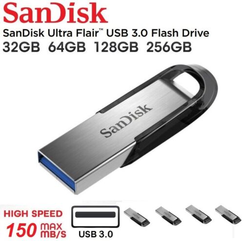 SanDisk Ultra Flair USB 32 GB 64 GB 128 GB 256 GB 3.0 Flash Drive Memory Stick Pen - Imagen 1 de 41