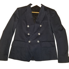 Balmain Cotton - Blue Open Front Blazer Jacket - 42R or EU52 - 2295