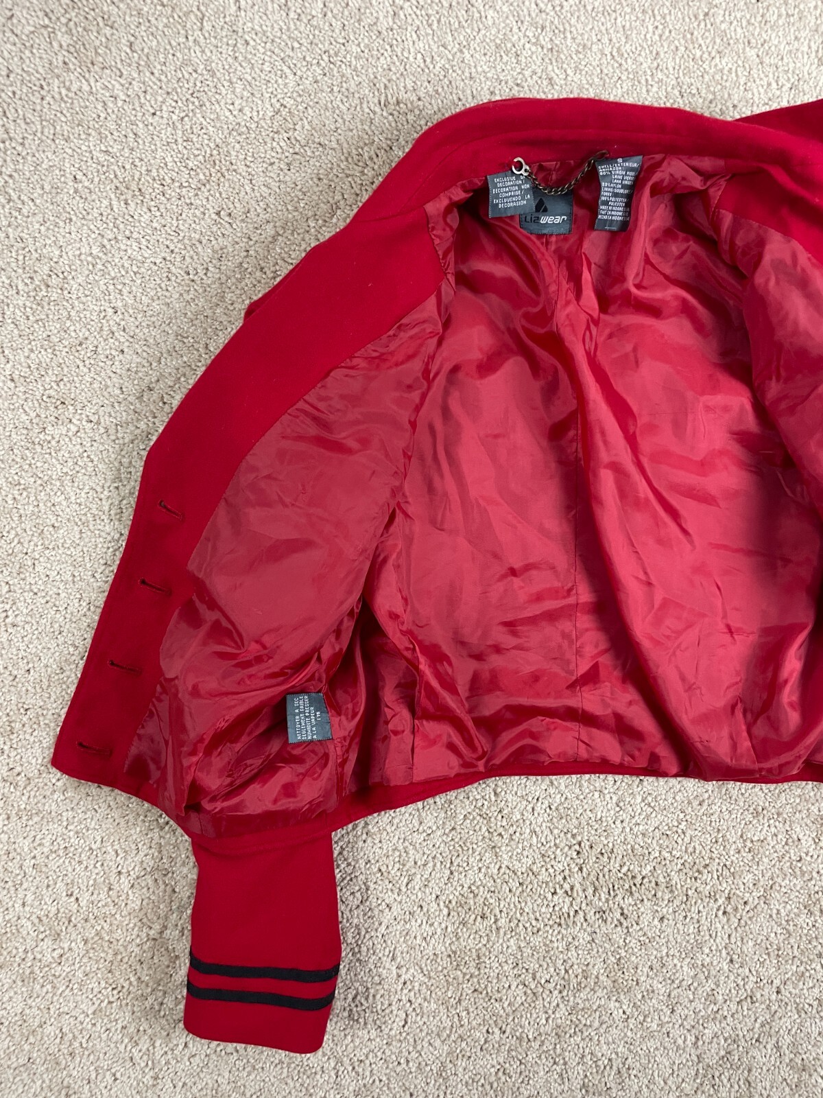 Lizwear Basic Jacket Womens Small Wool Lined Butt… - image 6