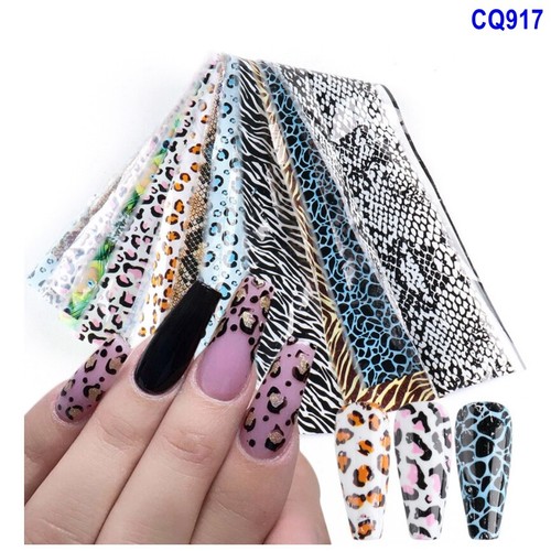 Leopard Tiger Druck Schlangenhaut Tier Nagel Folie Transfer Aufkleber 10 Stück 20 x 4 cm - Bild 6 von 15