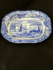 Spode Blue Italian 9" Oval Vegetable Bowl 9 1/8