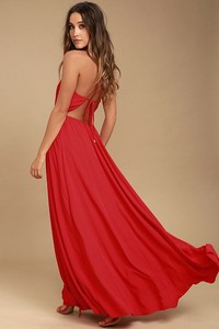 lulus red backless dress