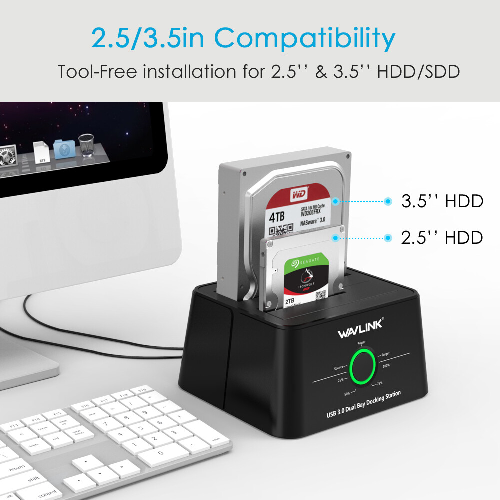 USB 3.0 to SATA External Hard drive Docking Station, Dual Bay &2.5"  3.5"HDD/SDD 6955362069896 | eBay