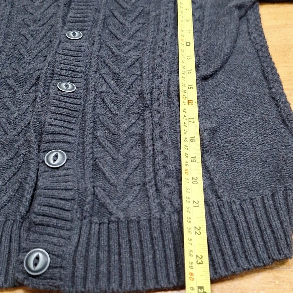 Gray Chunky Cable Knit Boys Sz 16 equals Women's Medium Sweater Fisherman core - Image 4 of 4