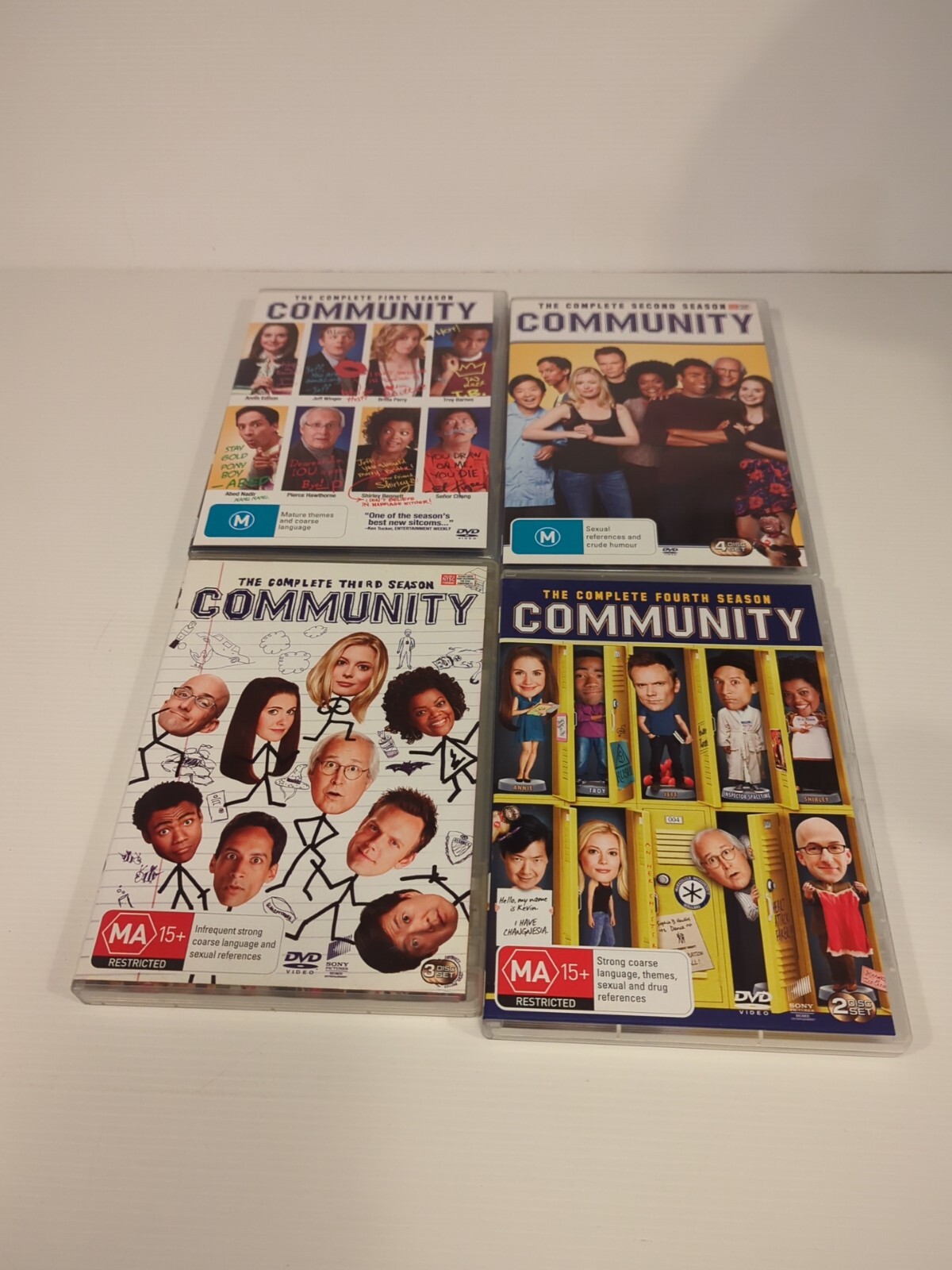 Community Seasons 1 2 3 and 4 DVD Bundle Region 4 Joel McHale