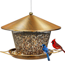 Bird Feeder for Outdoor Hanging, All Metal Weatherproof Wild Bird Feeder with 9.