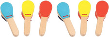 Wooden Castanet Toy for Toddlers - 6Pcs Handheld Percussion Instruments for Baby