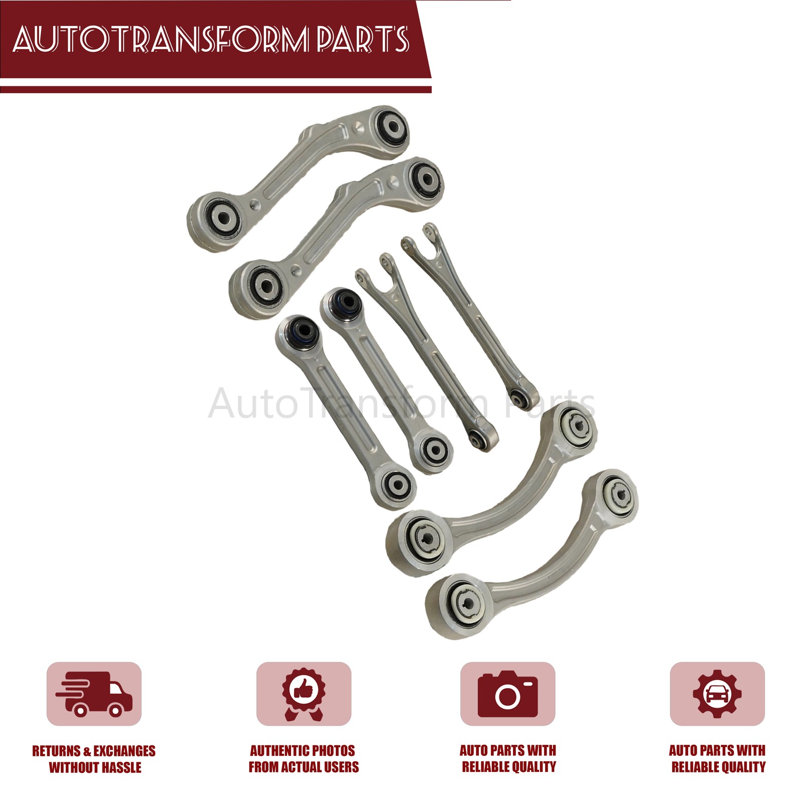 NEW 8PCS Rear Suspension Control Arm Set Fits Maserati Ghibli Quattroporte 14-16