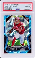 2019 Panini Prizm Terry Mclaurin #353 PSA 10 RC Blue Ice 38/99 Football Gem Mint