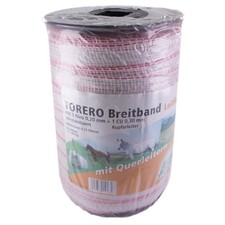 200m Weidezaun 20mm Kupfer NiRo Torero Breitband wei&szlig; rot Elektroband Pferdezaun