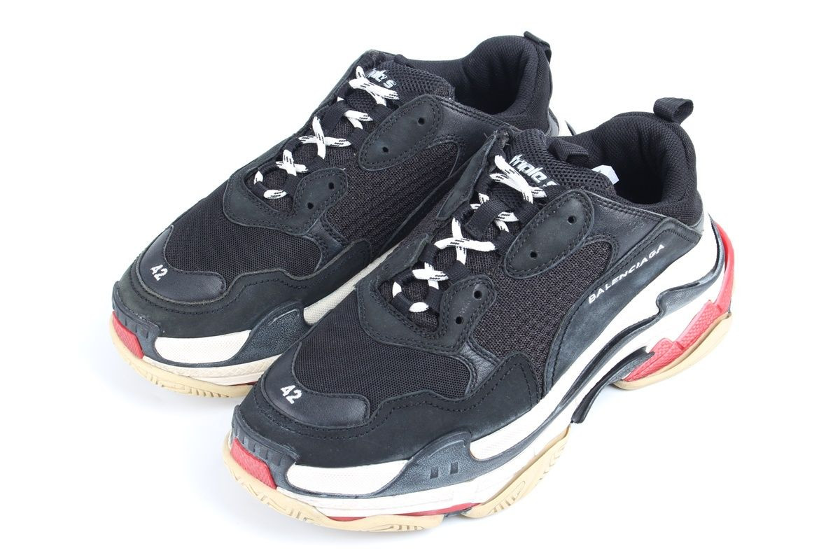 関税込【BALENCIAGA】TRIPLE S ミュール Black/Red Balenciaga Triple S Black / Red - Aug 2025 - 536737WSECT1060