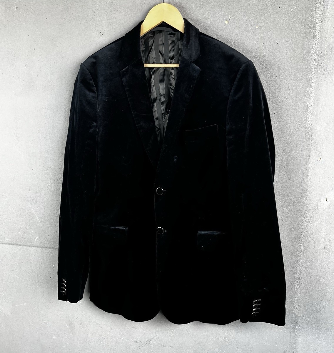 Diesel black gold mens velours blazer jacket size m | eBay